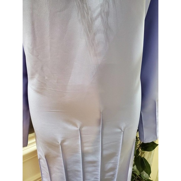 East Essence Blue Polyester Plain Koshibo Long Sleeve Knee Length Abaya Dress XL - Picture 3 of 11